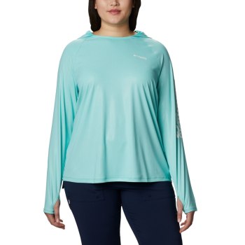 Columbia PFG Tidal Deflector Plus Size, Sudaderas Con Capucha Azules Para Mujer | 809347-WCG